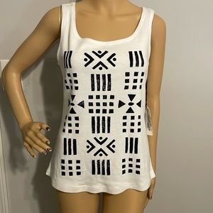 NWT Barbara Lasser Graphic Tank Medium Made in the USA 🇺🇸